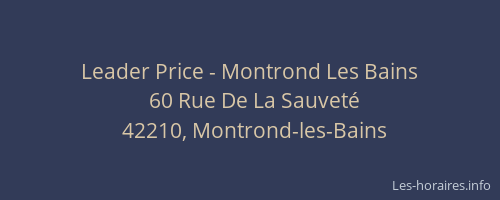 Leader Price - Montrond Les Bains