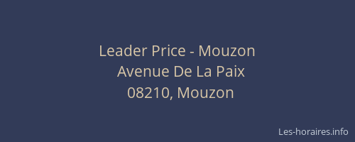 Leader Price - Mouzon