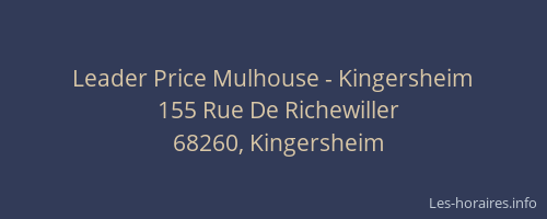 Leader Price Mulhouse - Kingersheim