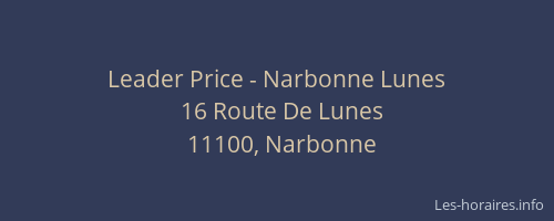 Leader Price - Narbonne Lunes