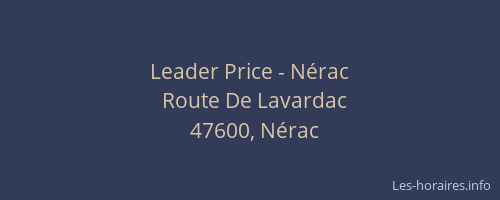 Leader Price - N&eacute;rac