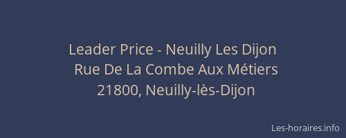 Leader Price - Neuilly Les Dijon