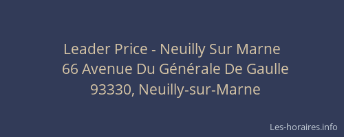 Leader Price - Neuilly Sur Marne