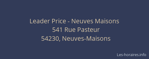 Leader Price - Neuves Maisons