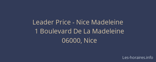 Leader Price - Nice Madeleine