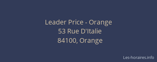 Leader Price - Orange