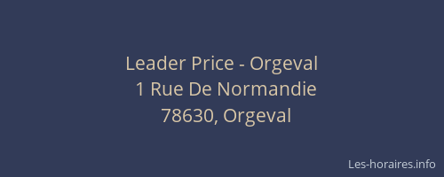 Leader Price - Orgeval