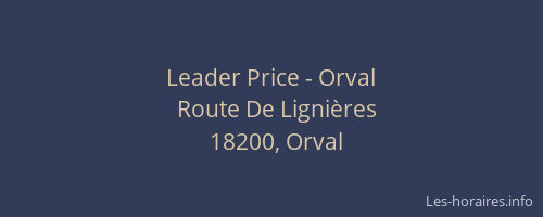 Leader Price - Orval
