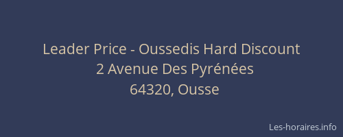 Leader Price - Oussedis Hard Discount
