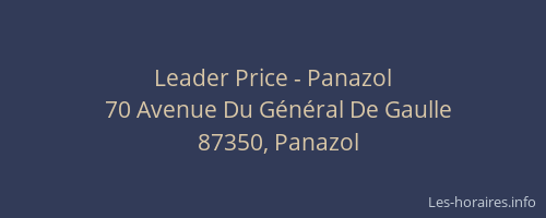 Leader Price - Panazol