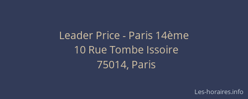 Leader Price - Paris 14ème
