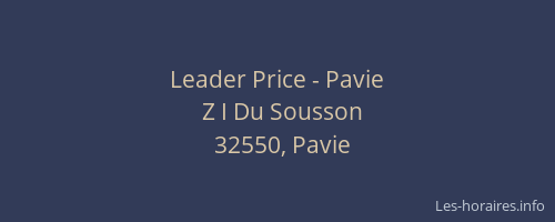 Leader Price - Pavie