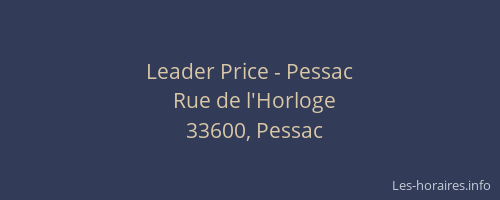 Leader Price - Pessac