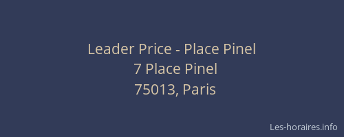 Leader Price - Place Pinel