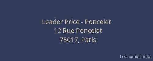 Leader Price - Poncelet