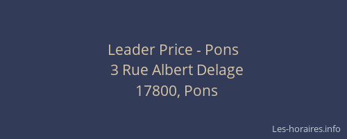 Leader Price - Pons