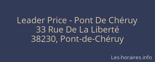 Leader Price - Pont De Chéruy