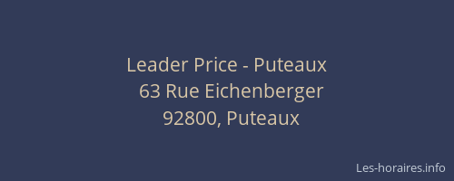Leader Price - Puteaux