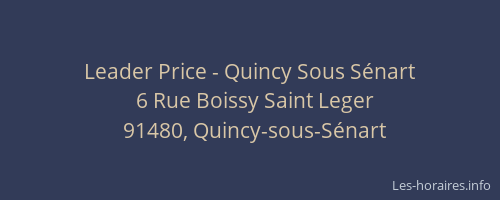 Leader Price - Quincy Sous Sénart