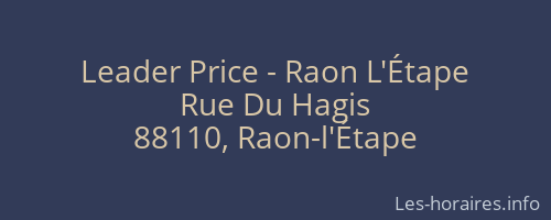 Leader Price - Raon L'Étape