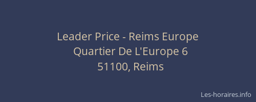 Leader Price - Reims Europe