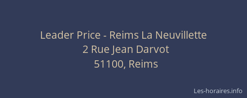 Leader Price - Reims La Neuvillette