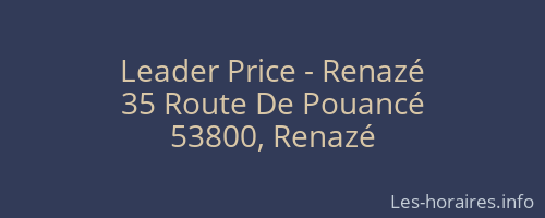 Leader Price - Renazé