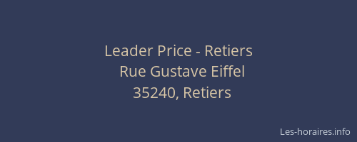 Leader Price - Retiers