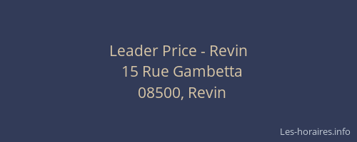 Leader Price - Revin