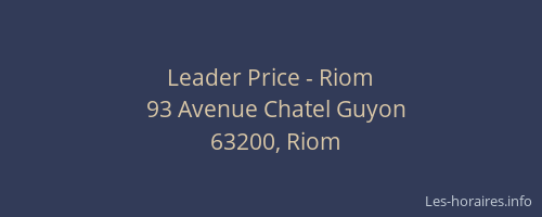 Leader Price - Riom