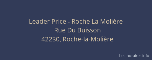 Leader Price - Roche La Molière