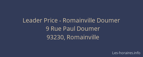Leader Price - Romainville Doumer