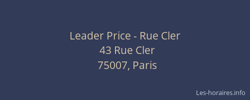 Leader Price - Rue Cler