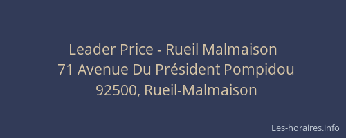 Leader Price - Rueil Malmaison