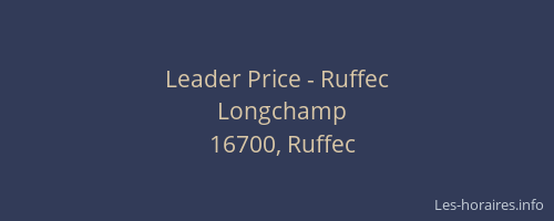 Leader Price - Ruffec