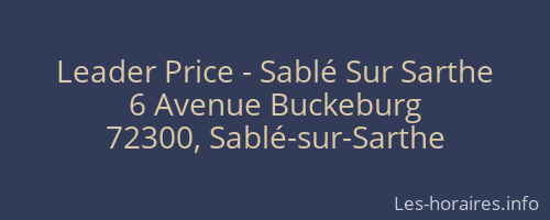 Leader Price - Sablé Sur Sarthe