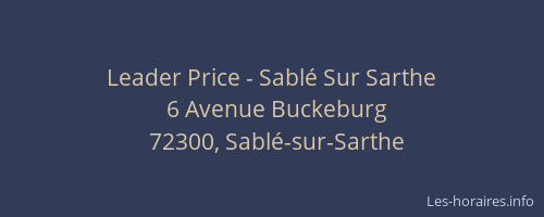 Leader Price - Sablé Sur Sarthe