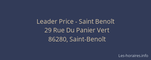 Leader Price - Saint Benoît