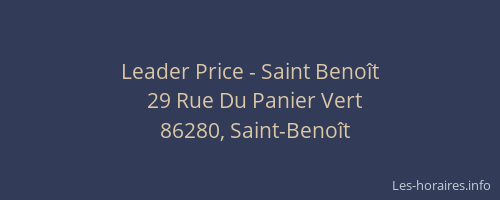 Leader Price - Saint Beno&icirc;t
