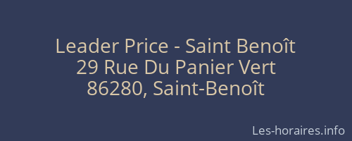 Leader Price - Saint Benoît