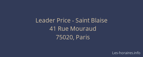 Leader Price - Saint Blaise