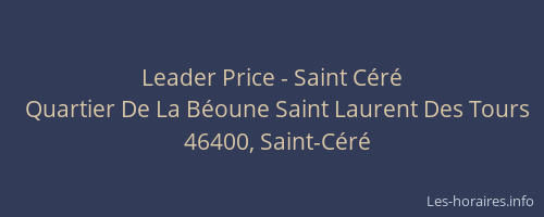 Leader Price - Saint Céré