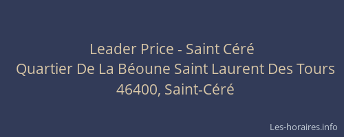 Leader Price - Saint C&eacute;r&eacute;