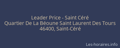 Leader Price - Saint Céré