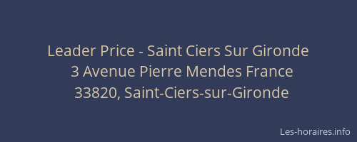 Leader Price - Saint Ciers Sur Gironde