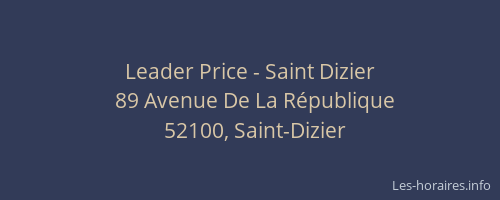 Leader Price - Saint Dizier