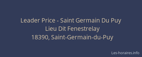 Leader Price - Saint Germain Du Puy