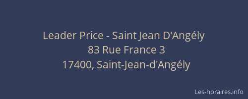 Leader Price - Saint Jean D'Angély