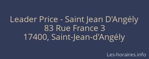 Leader Price - Saint Jean D'Angély