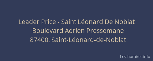 Leader Price - Saint Léonard De Noblat